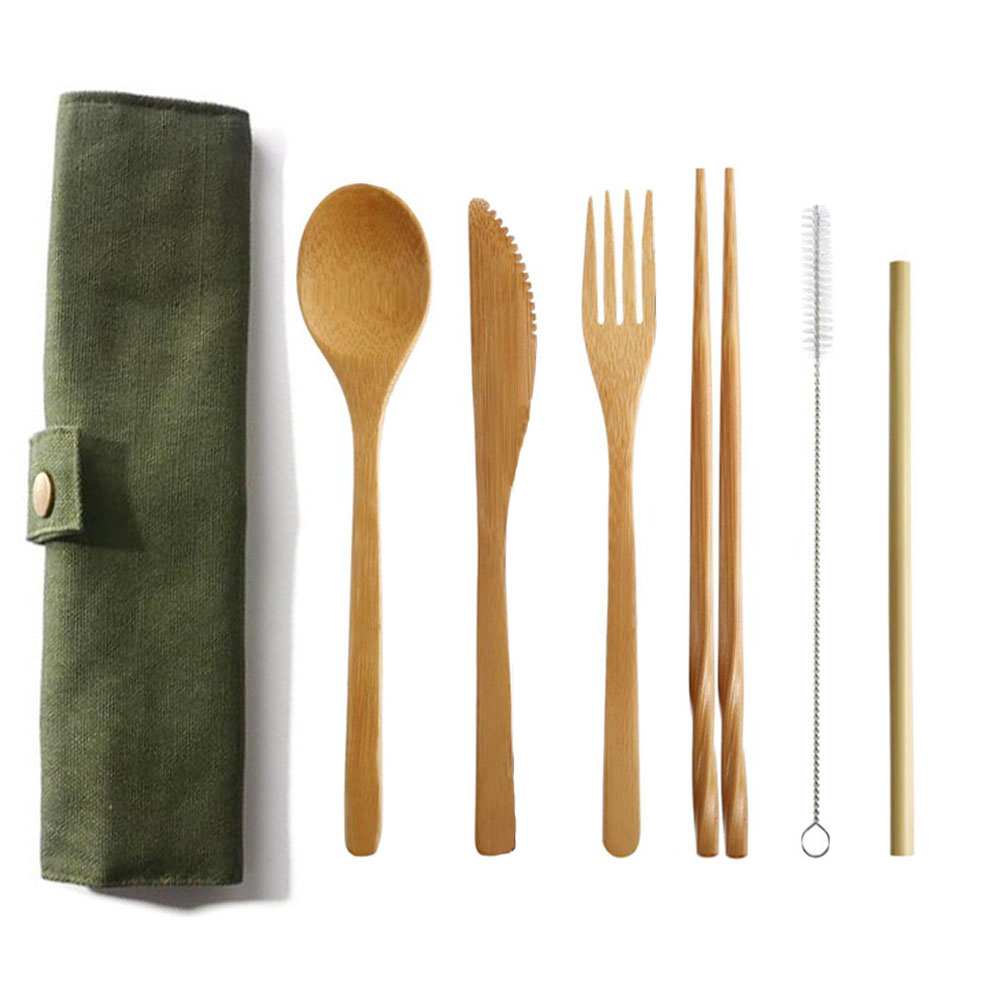 Bamboo Cutlery Travel - Reusable Bamboo Cutlery Set Bamboo Straw