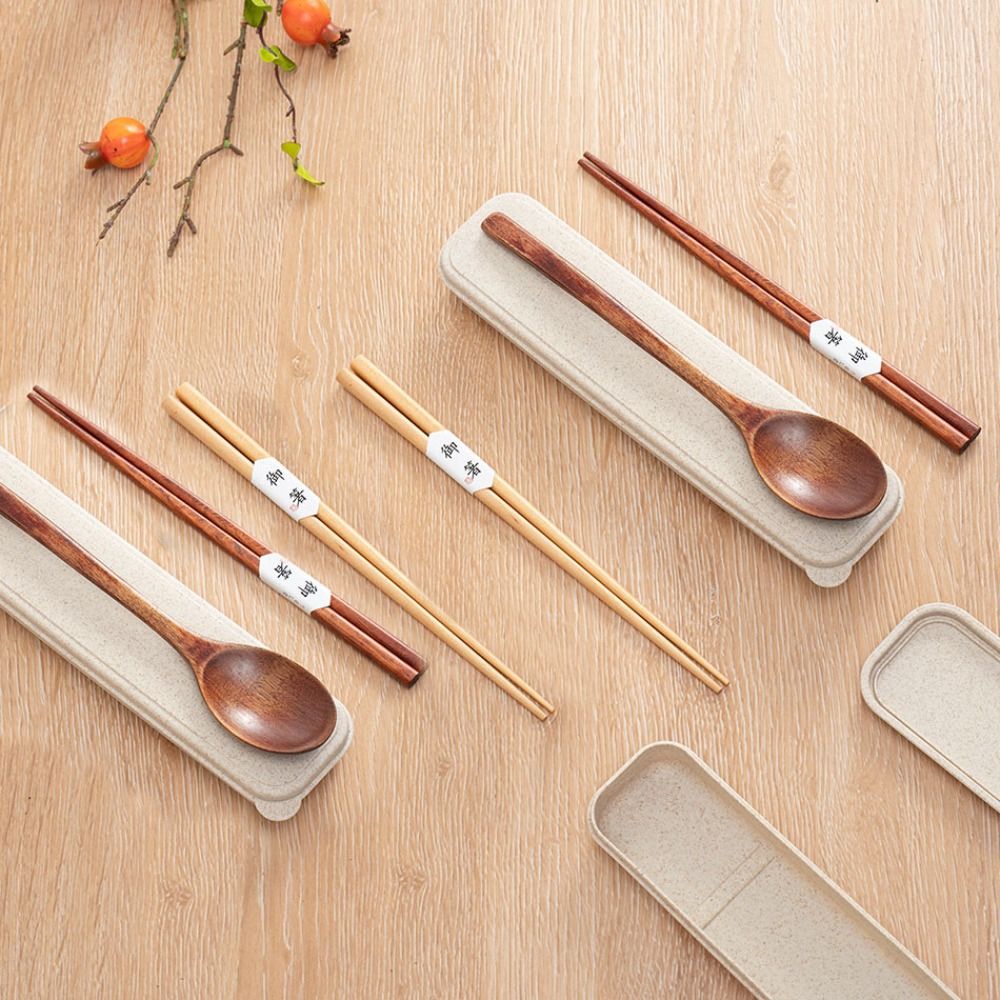 Picnic With Box Wooden Chopsti - đánh giá và giá Bamboo Cutlery Travel