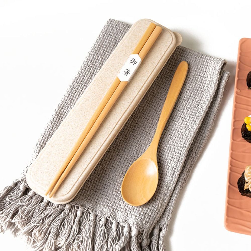 Picnic With Box Wooden Chopsti - đánh giá và giá Bamboo Cutlery Travel