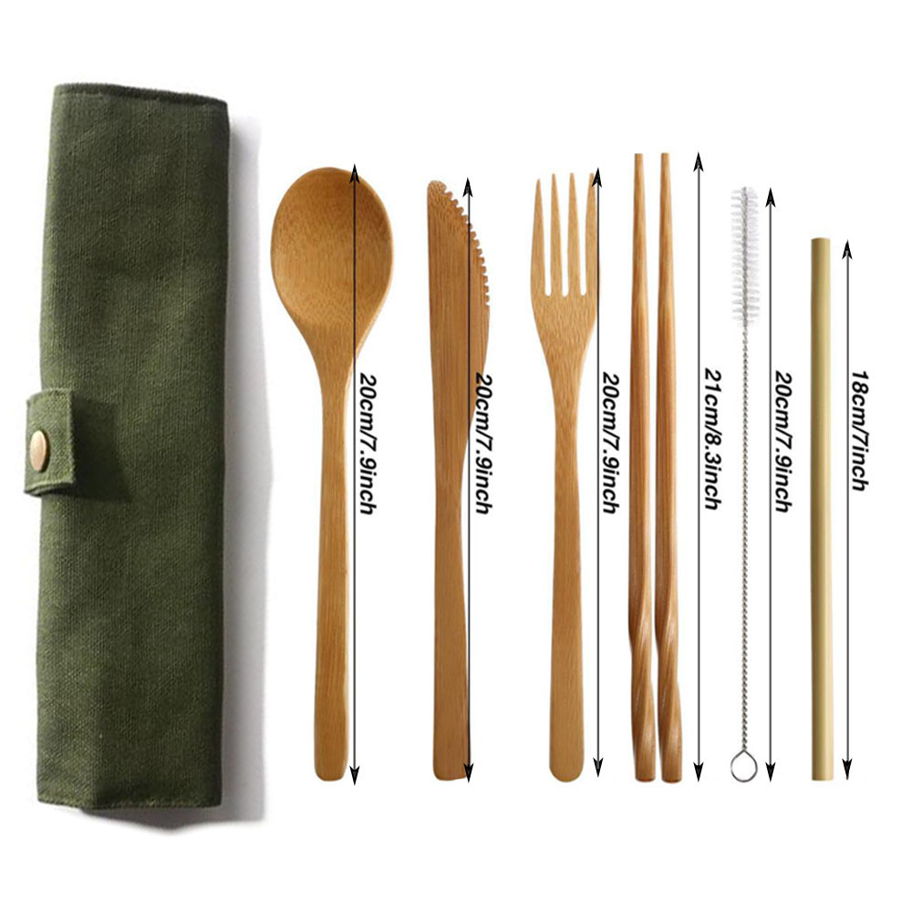 Reusable Bamboo Cutlery Set Ba - đánh giá và giá Bamboo Cutlery Travel