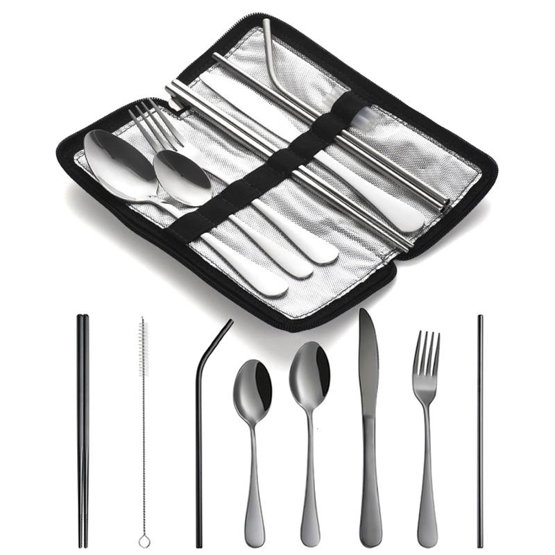 New 10pcs Portable Utensils Tr - đánh giá và giá Bamboo Cutlery Travel