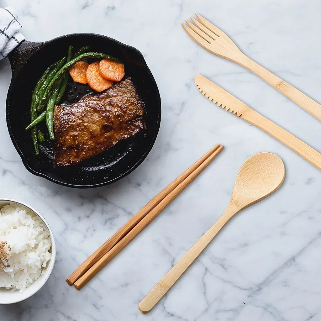 Reusable Bamboo Travel Cutlery - đánh giá và giá Bamboo Cutlery Travel